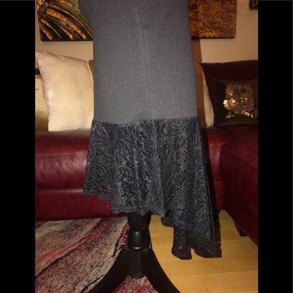 💥LAST👆size 6💥Black Lace Detail Asymmetric Dress - Picture 7 of 8